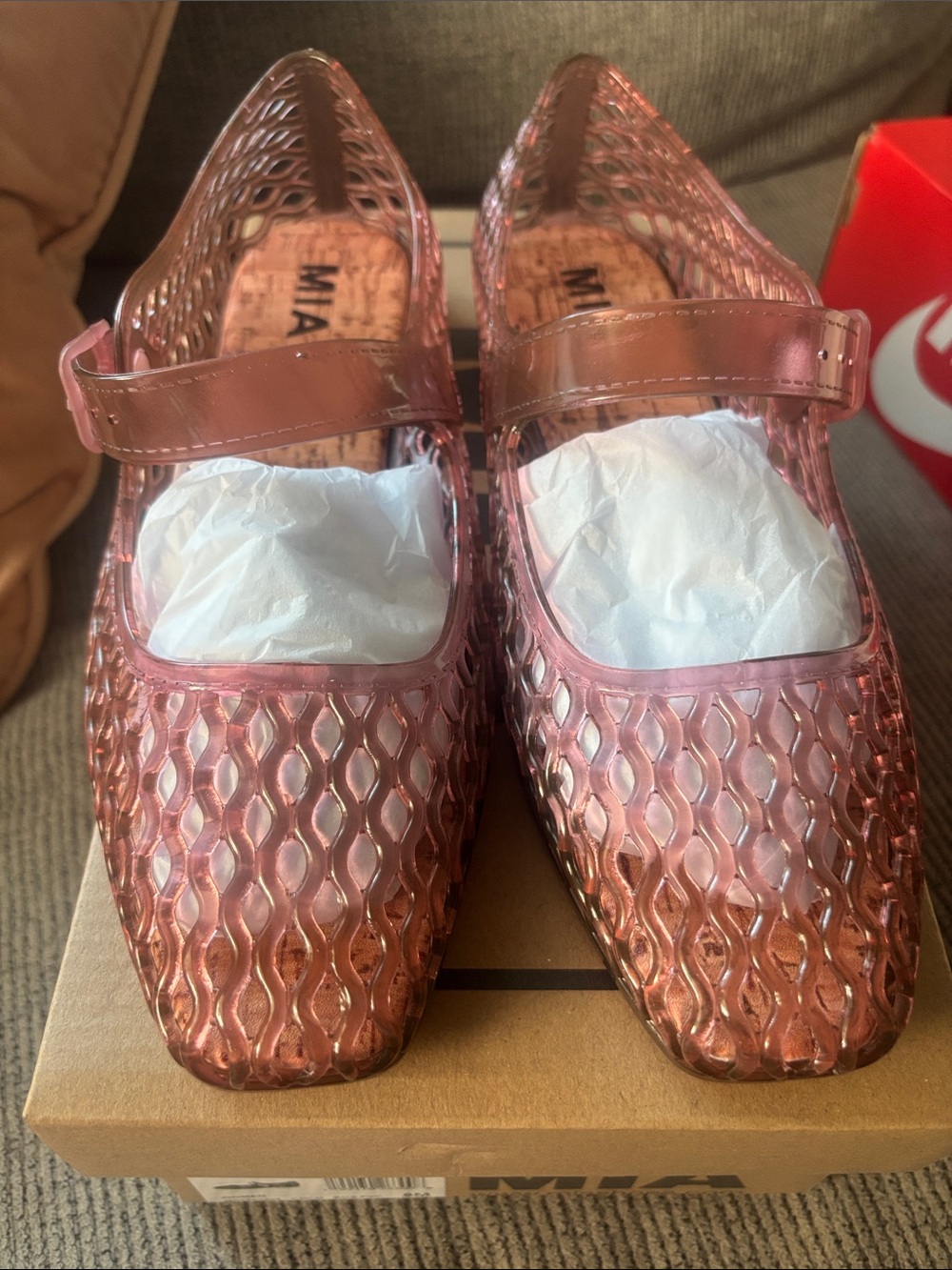 MIA Metallic Rose Mary Jane Jelly Mule